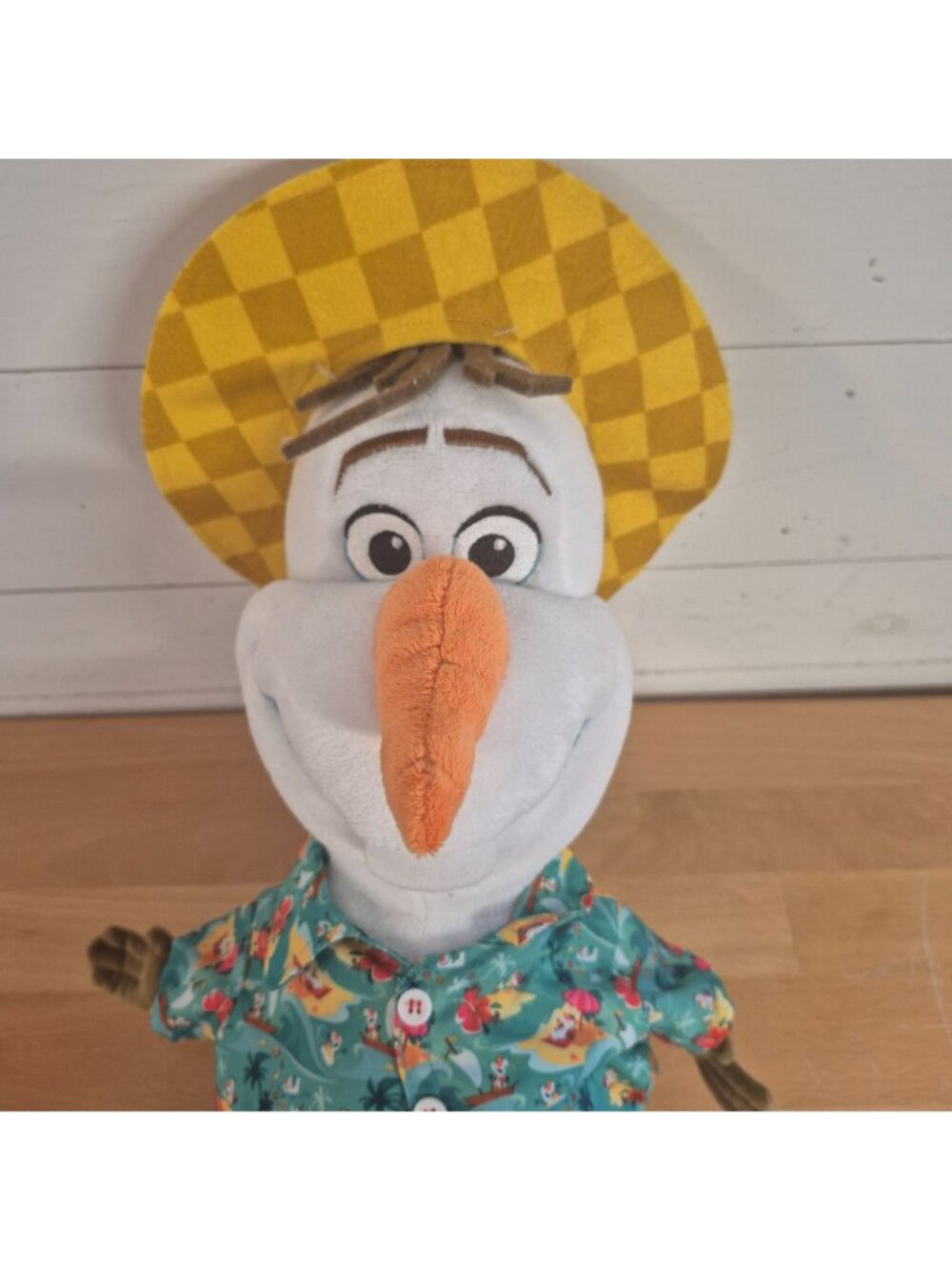 Build a Bear Disney Olaf Plush Toy With Hawaiian Shirt & Checkered Hat 13" Tall - Picture 2 of 8